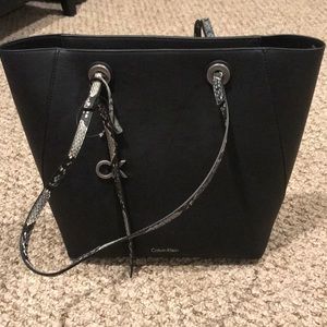 Calvin Kline black leather tote